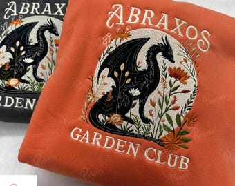 Abraxos Flower Garden Club Embroidered Sweatshirt, Throne of Glass Shirt, Fantasy Book Lover Tee, TOG Flower Crewneck, Bookish Gift