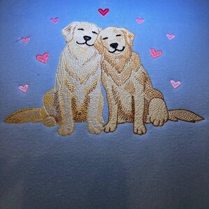 Embroidered Golden Retriever Sweatshirt, Dog Couple Crewneck, Cute Golden Dog Lover Gift, Pet Owner Sweater, Dog Mom Top image 2