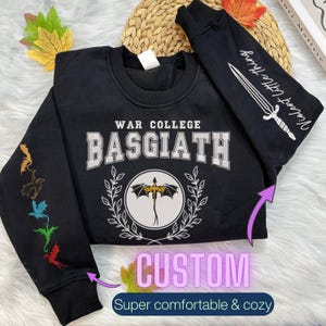 EMBROIDERED Basgiath War College Sweatshirt, Fourth Wing Shirt, Dragon Rider, Rebecca Yorros, Fourth Wing, Violet Sorrengail, Bookish Shirt