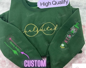 Wicked Embroidered Sweatshirt, Unlimited Embroidery Hoodie, Defying Gravity Sweatshirt,Wizard of Oz,Broomstick Magic Sweater,Change for Good
