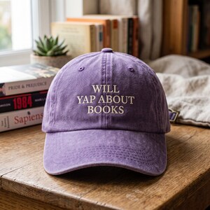 Casquette brodée « Parlons livres », casquette humoristique pour rat de bibliothèque, casquette « Je suis passionné de livres », cadeau humoristique pour les amateurs de littérature, casquette humoristique pour les clubs de lecture