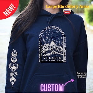 Velaris City Of Starlight Embroidered Sweatshirt, Velaris Embroidered Hoodie, The Night Court Shirt, SJM sweater, ACOTAR Shirt