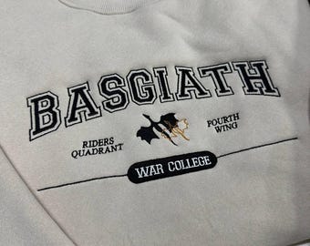 BESTICKTES Basgiath War College Sweatshirt, Drachenreiter, Vierter Flügel Hoodie, Violet Sorrengail, Xaden Riorson, Fly or Die, Rider Quadrant