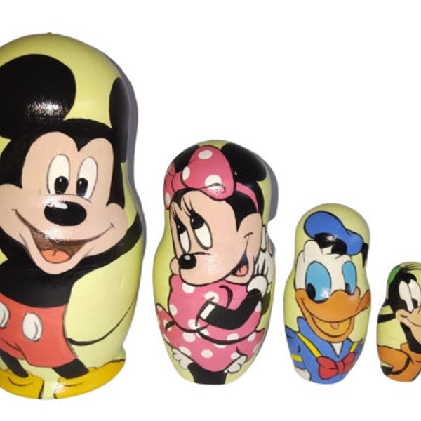 Mickey Mouse Nesting Dolls Etsy UK