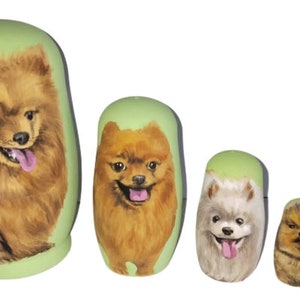 Spitz Dogs nesting doll