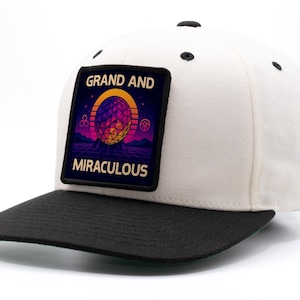 Disney Cap – Grand and Miraculous Retro Spaceship Earth Cap with removable Velcro patch. Personalised Gift. Birthday Gift.