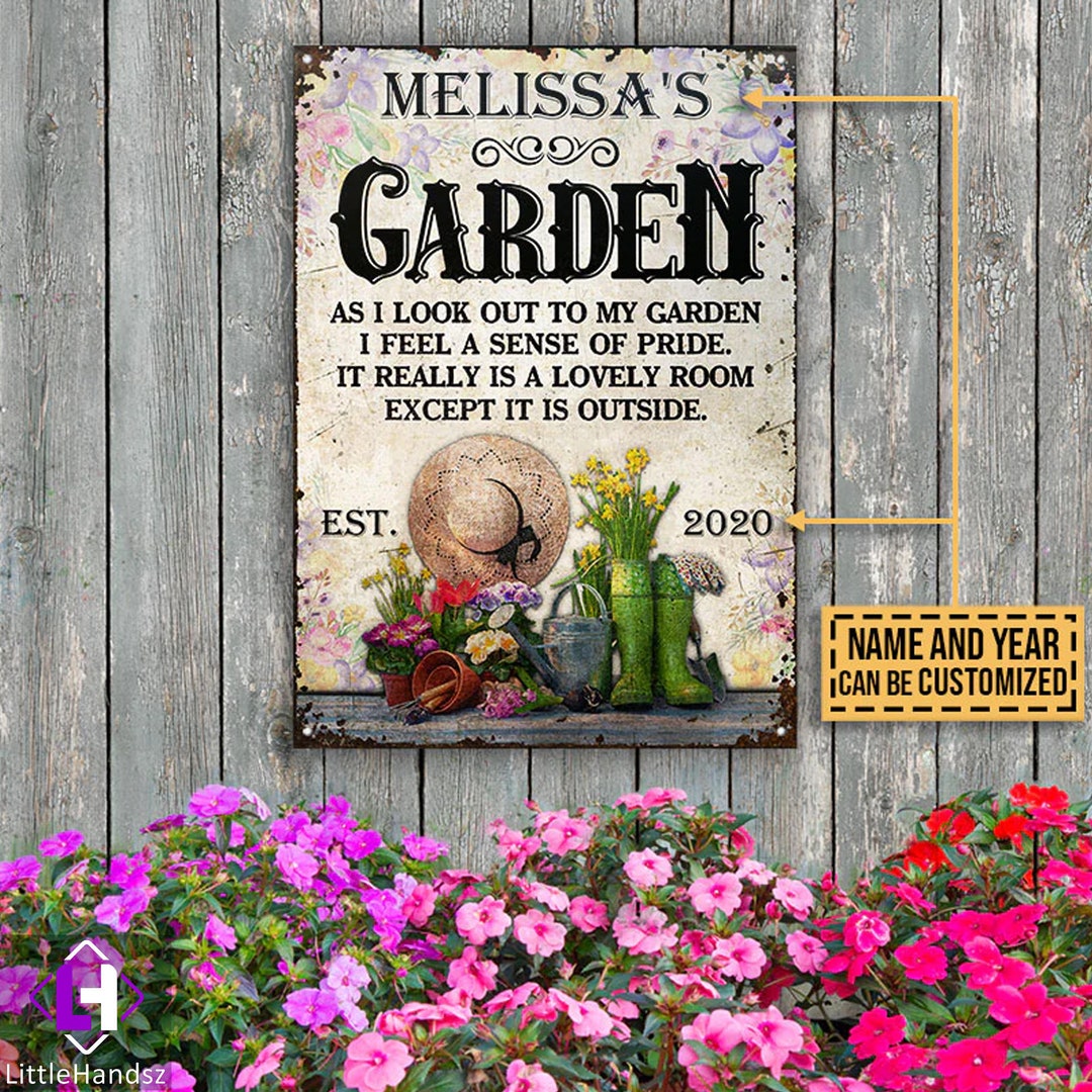 Personalized Gardening Floral as I Look Out Metal Signs Personalized Personalized Gardening Floral as I Look Out Metal Signs Personalized