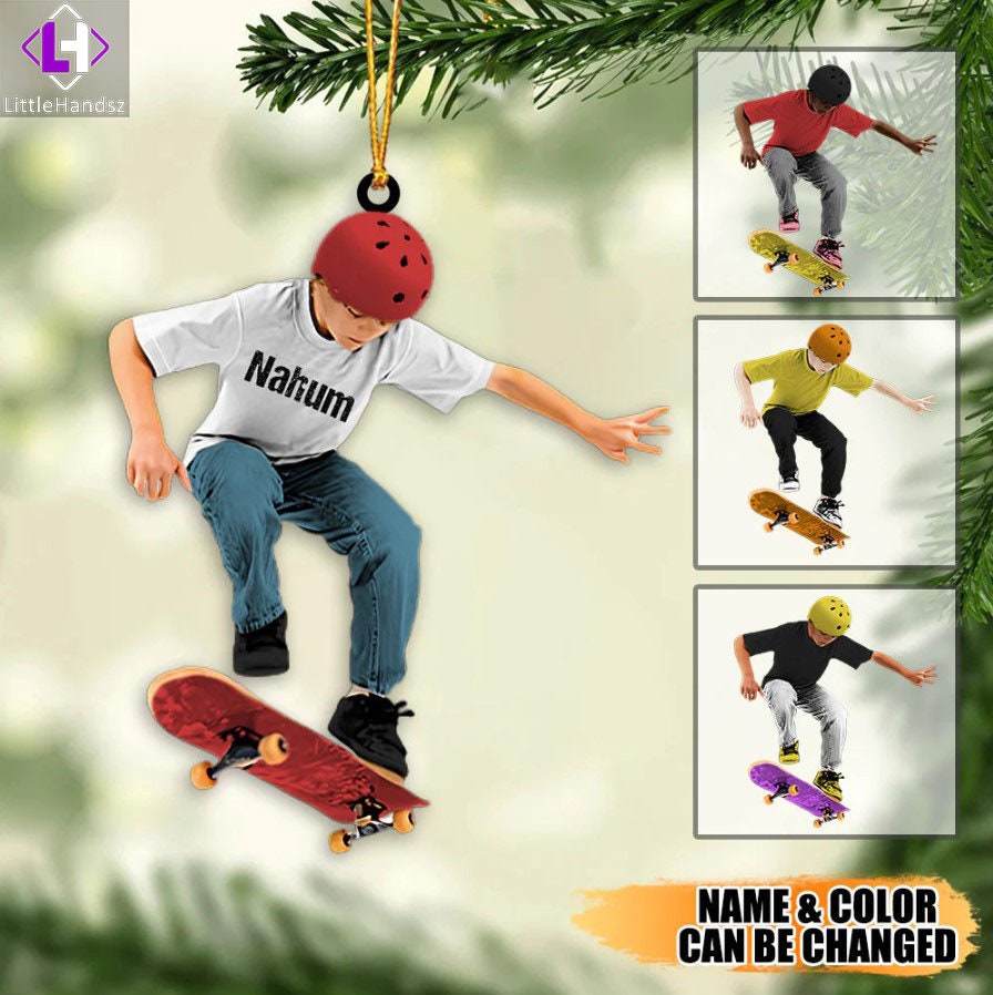 Skateboard Ornament Regalo de patineta para hombres niños niño, adorno  personalizado de Navidad personalizado, regalo de adorno de adorno para  adolescentes de Skater Boy -  España