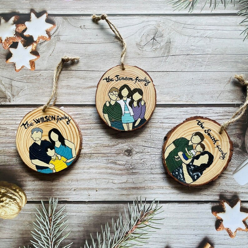 Personalized Family Christmas Hand Painting From Photo, Custom Craft