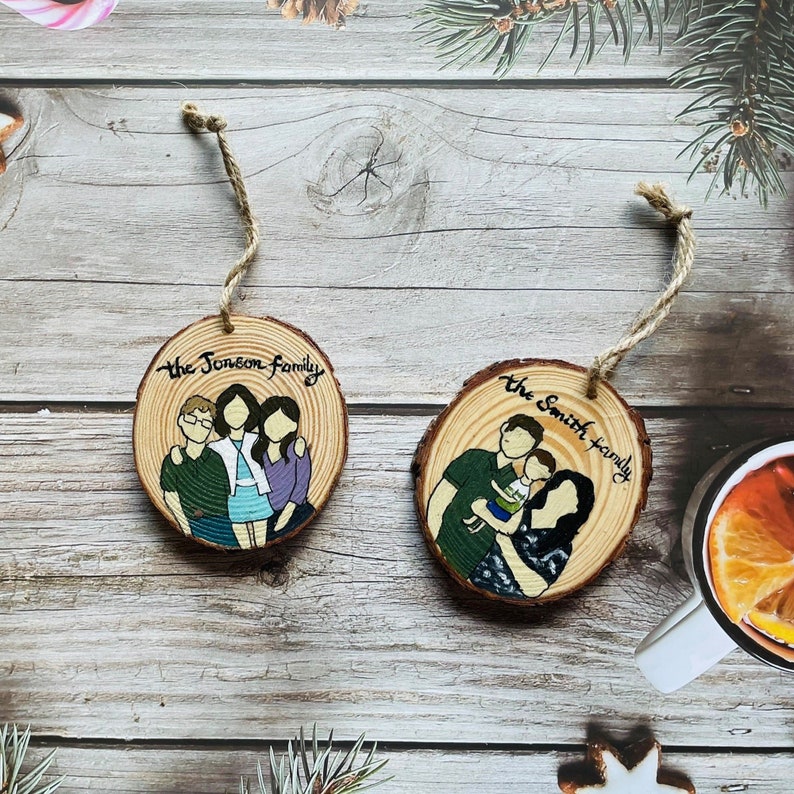 Personalized Family Christmas Hand Painting From Photo, Custom Craft