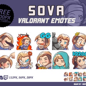 Sova Tapferant Emotes, Sova Emotes, Tapferkeit Emotes, Twitch Emotes, Discord Emotes, Cute und Chibi Emotes, Emotes für Streamer, Emotes Bundle