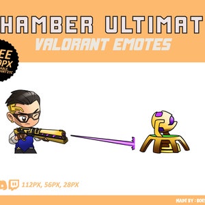 Chamber Ultimate Valorant Emotes, Chamber Emotes, Valorant Emotes, twitch Emotes, Discord Emotes, Cute and Chibi emotes,
