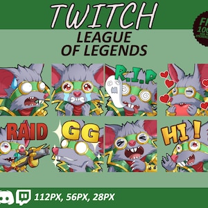 Twitch LOL Emotes, League of Legends Emotes, Twitch emotes, Discord Emotes, Cute and Chibi emotes, LOL Champion