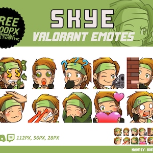 Skye Valorant Emotes, Skye Emotes, Valorant Emotes, twitch Emotes, Discord Emotes, Cute and Chibi emotes, Emotes for Streamer, emotes bundle