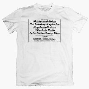 Teardrop Explodes/Psychedelic Furs/A Certain Ratio/Echo & The Bunnymen 1980 Live T-shirt/Long Sleeve, post punk new wave wire pil Josef