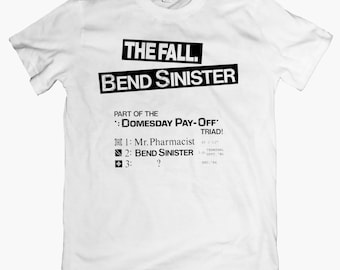 ザ・フォール「ベンド・シニスター」Tシャツ、80年代ポストパンクTシャツ、インディーズバンドシャツ、ヴィンテージスタイル、オルタナティブグラフィック