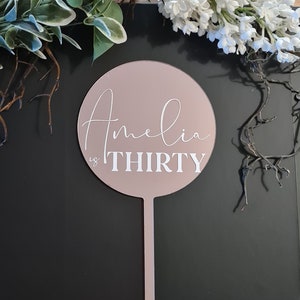 Personalised ACRYLIC Birthday Cake Topper | Customised Birthday Cake Topper | Circle Cake Topper | Birthday Celebration | Decorations