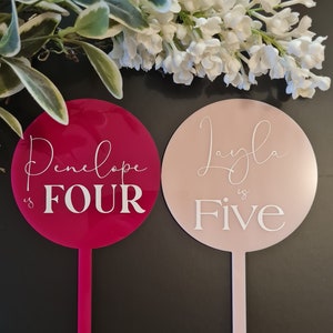 Personalised ACRYLIC Birthday Cake Topper | Customised Birthday Cake Topper | Circle Cake Topper | Birthday Celebration | Decorations