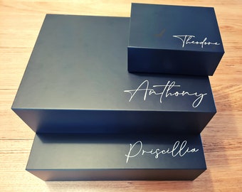 Magnetic Gift Box BLACK, Personalised Gift Box, Personalized Bridesmaid Gift Box, Groomsman Giftbox Bridesmaid Proposal, Birthday Giftbox