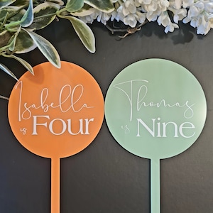 Personalised ACRYLIC Birthday Cake Topper | Customised Birthday Cake Topper | Circle Cake Topper | Birthday Celebration | Decorations