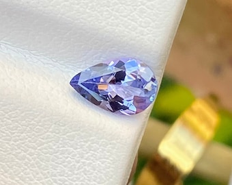 Natural Tanzanite Pear Cut , Light Purple Colour Tanzanite Gemstone , 7.90 × 5.05 MM Dimension , Eye Clean , 0.86 Carats Weight