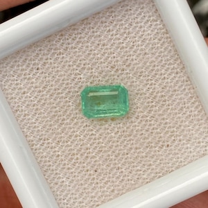 Natural Zambian Emerald , Octagon Cut , 0.71 Carats Weight , Loose Emerald Gem , 6 × 4.1 mm Dimension , Beautiful Zambia Emerald Gemstone