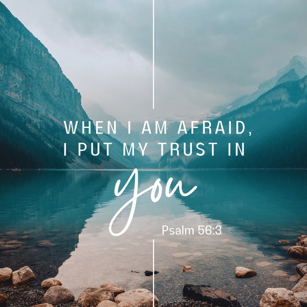 Affiche murale 18x24 - Texte de l'année JW 2024 - Quand j'ai peur, je mets ma confiance en toi - Psaume 56:3