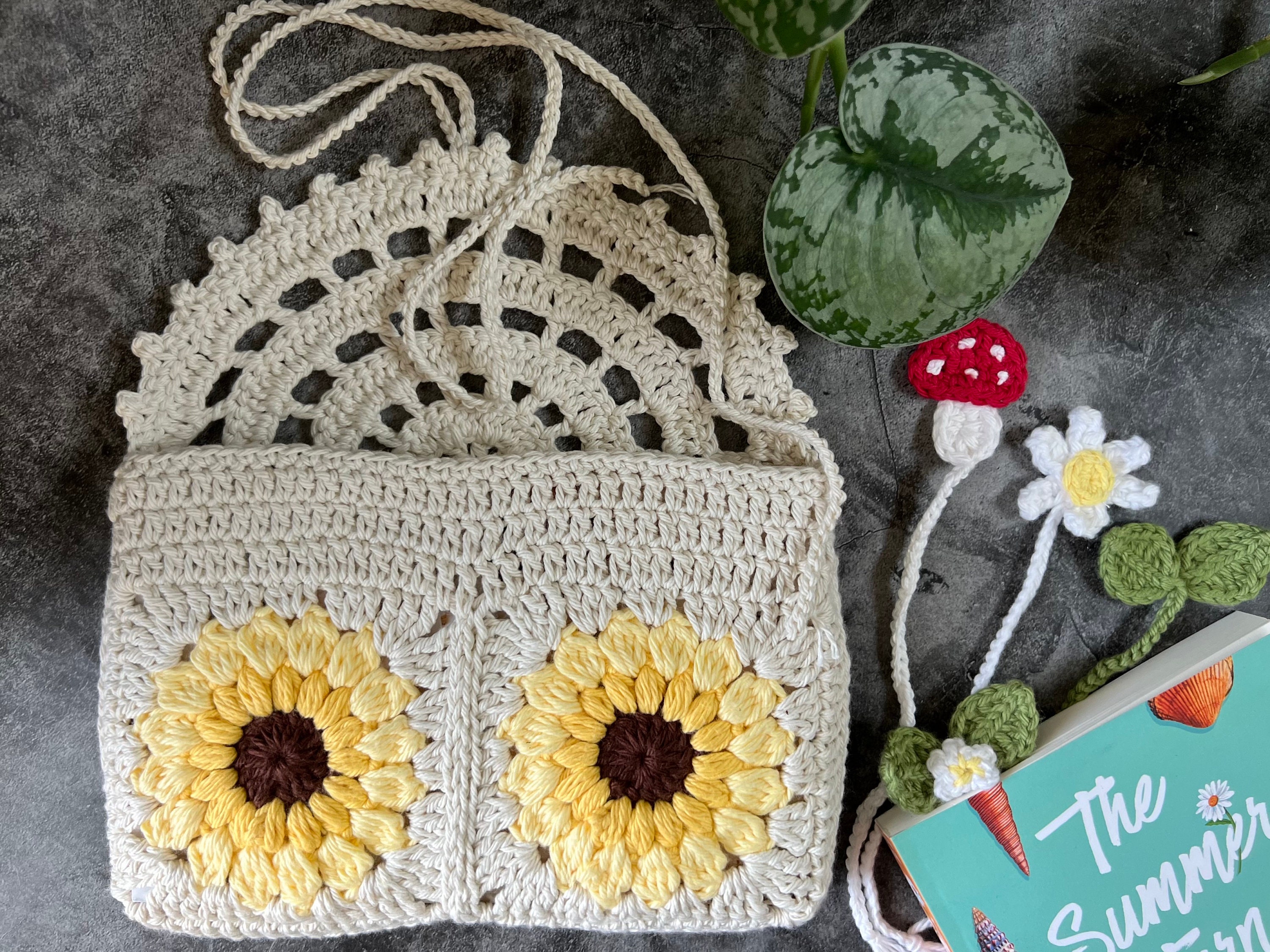 Handmade Crochet Sunflower Book Sleeve