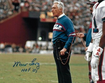 Marv Levy Buffalo Bills HOF Signed 