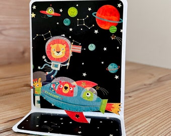 3D pop-up map space | Greeting card for children's birthday incl. envelope | Birthday child | Birthday card | Cosmonaut | Stars