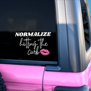 Normalize Hitting the Curb Car Decal | Funny Car Decals | Silly Bumper Stickers | Funny Gifts for Her | Hit the Curb Sticker | Vinyl Decals