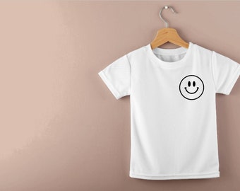 Smiley Face Baby/Toddler Shirt, Smiley Face Kids Tee, Minimalist Toddler Apparel, Happy Face Children's T-Shirt, Retro Smiley Baby Onesie