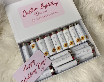Custom Lighters | Personalized lighter party favor | Customized favors for adults | Stoner Wedding Goodies | BIC Lighter with logo for event