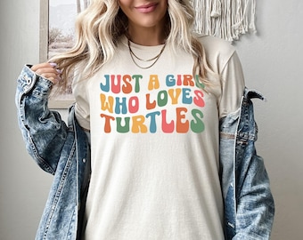 Just A Girl Who Loves Turtles Shirt, Turtle Sweatshirt, Turtle Lover Hoodie, Gift For Turtle Lover, Turtle Shirt For Mom, Birthday Turtle