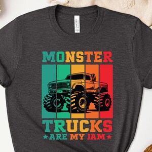 Monster Truck Are My Jam Shirt, Monster Truck Sweatshirt, Monster Truck Hoodie, Race Car Birthday, Monster Truck Birthday Gift image 1