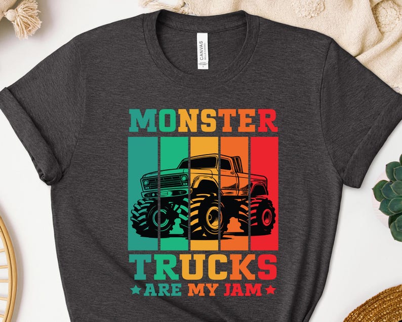 Monster Truck Are My Jam Shirt, Monster Truck Sweatshirt, Monster Truck Hoodie, Race Car Birthday, Monster Truck Birthday Gift image 1