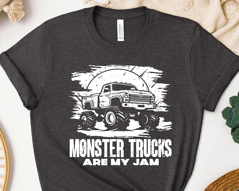 Monster Truck Are My Jam Shirt, Monster Truck Sweatshirt, Monster Truck Hoodie, Race Car Birthday, Monster Truck Birthday Gift image 3