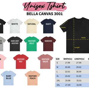 a t - shirt with different colors and sizes