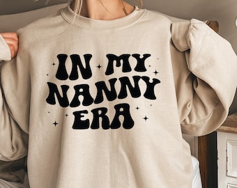 Camiseta "En mi época de niñera", sudadera "Era de niñera", sudadera con capucha "Niñera", camiseta divertida de niñera, camiseta de cuello redondo para cuidadores, regalo para cuidadores de niños