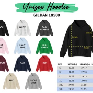 a picture of a women's hoodie sizes chart