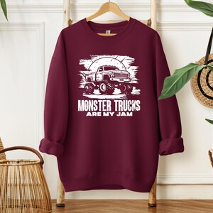 Monster Truck Are My Jam Shirt, Monster Truck Sweatshirt, Monster Truck Hoodie, Race Car Birthday, Monster Truck Birthday Gift image 4