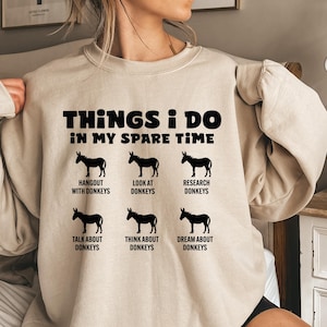 Things I Do In My, Spare Time Donkey, Donkey Sweatshirt, Donkey Hoodie, Donkey Lover Gift, Funny Donkey Tee, Donkey Owner Gift