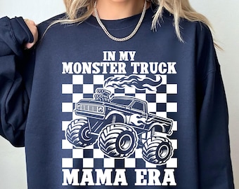 In My Monster Truck Mama Shirt, Monster Truck Mom Sweatshirt, Monster Truck Mommy Hoodie, Truck Lover Mama Gift, Racing Momma Crewneck
