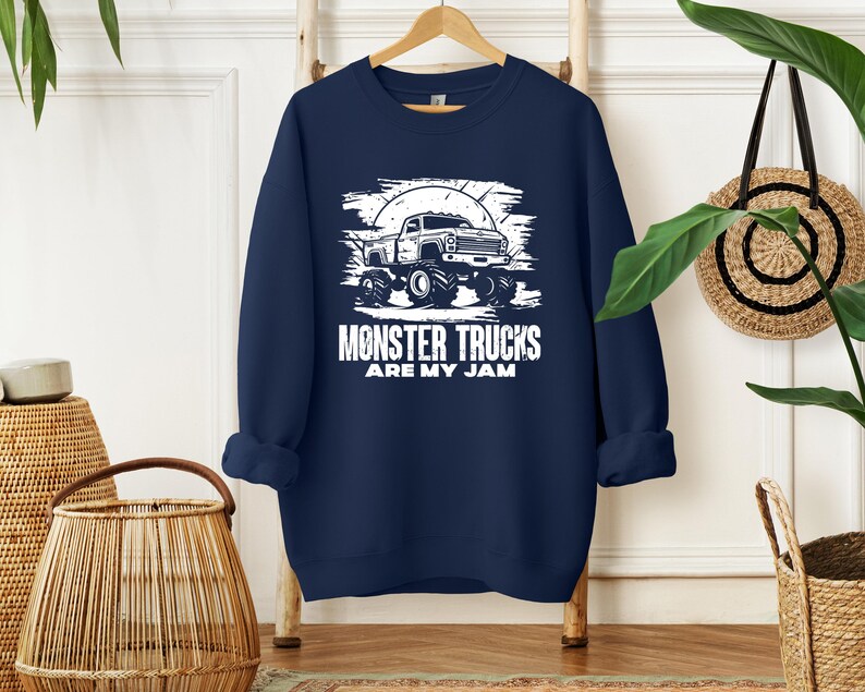 Monster Truck Are My Jam Shirt, Monster Truck Sweatshirt, Monster Truck Hoodie, Race Car Birthday, Monster Truck Birthday Gift image 2