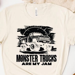 Monster Truck Are My Jam Shirt, Monster Truck Sweatshirt, Monster Truck Hoodie, Race Car Birthday, Monster Truck Birthday Gift image 1