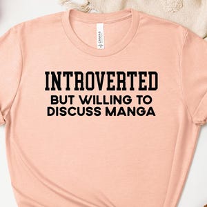 Introverted But Willing To Discuss Manga Shirt, Manga Sweatshirt, Manga Hoodie, Manga Lover Gift, Otaku Crewneck, Japanese Comic Fan Tee imagem 3