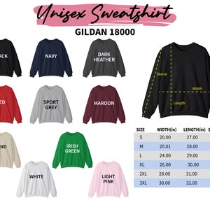 a group of different colored sweaters with the names of them