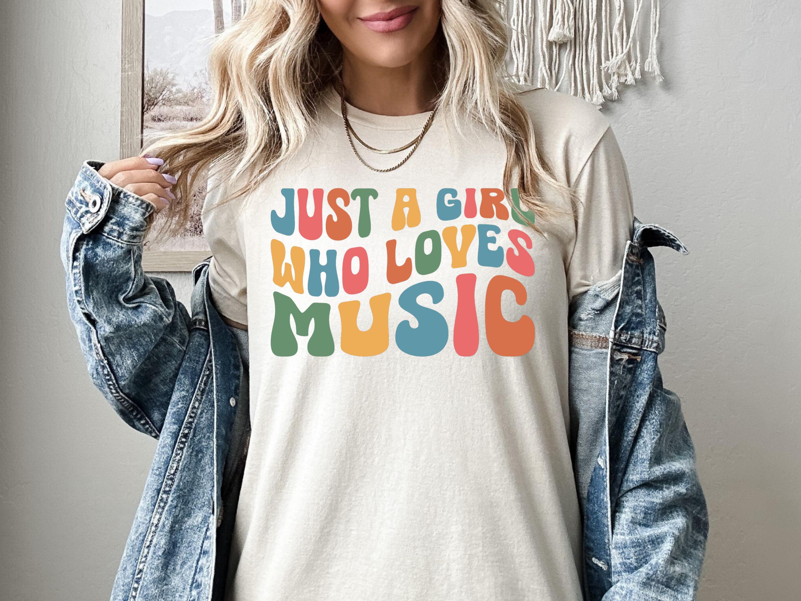 Just A Girl Who Loves Music Shirt, Music Teacher Sweatshirt