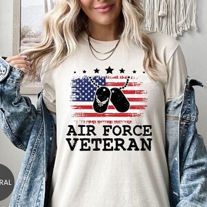 Air Force Veteran Shirt, Military Veteran Sweatshirt, Sweatshirt, Proud Airman Hoodie, USAF Tee, Patriotic Crewneck, Air Force Gift for Him image 2
