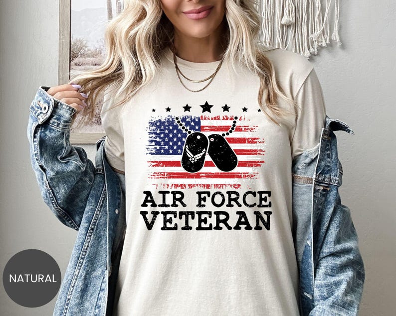 Air Force Veteran Shirt, Military Veteran Sweatshirt, Sweatshirt, Proud Airman Hoodie, USAF Tee, Patriotic Crewneck, Air Force Gift for Him image 2
